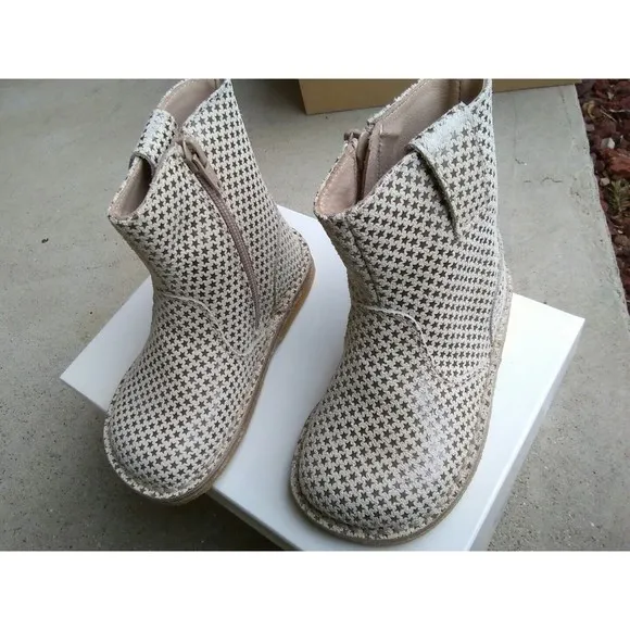 new girls PePe Star Gold Short Boots made in Italy leather 22 6 6.5 shoes