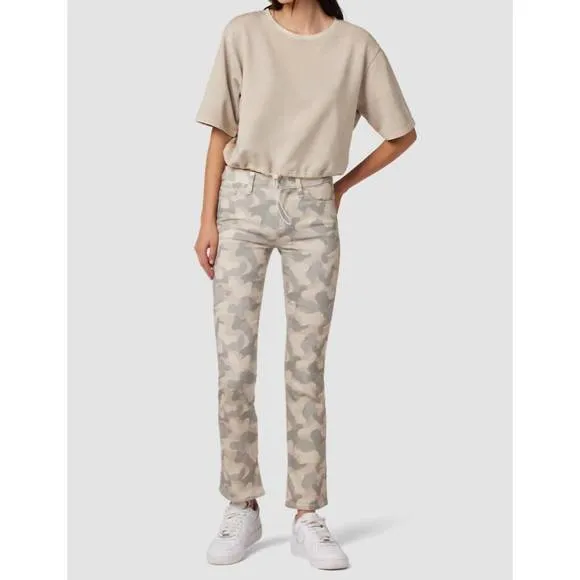 NEW HUDSON nico mid-rise straight jean in peyote camo