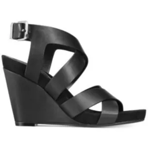NEW INC INTERNATIONAL CONCEPTS Black Landor Wedge Comfort Sandals Wedges 6.5