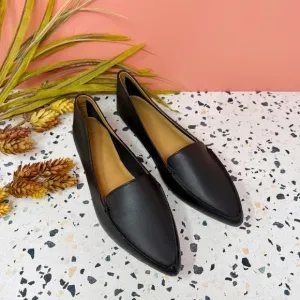 NEW J. Crew Black Leather Pointed Women’s Loafer Ballet Flats Sz 8.5