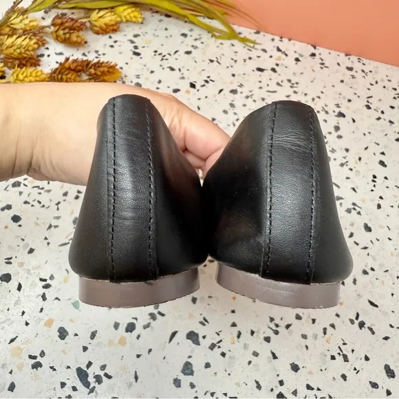 NEW J. Crew Black Leather Pointed Women’s Loafer Ballet Flats Sz 8.5