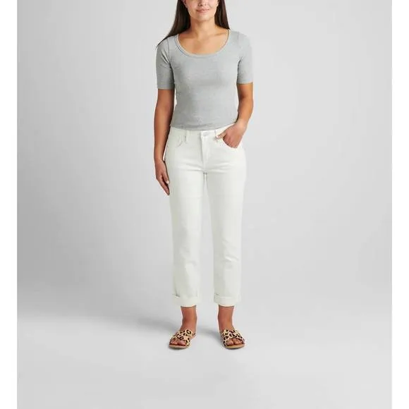 NEW JAG carter girlfriend mid rise jean in white