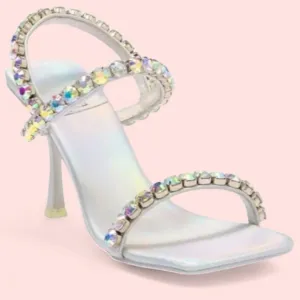 New Jeffrey Campbell x Anthropologie Saints 7.5 Blue Silver Rhinestone Slingback