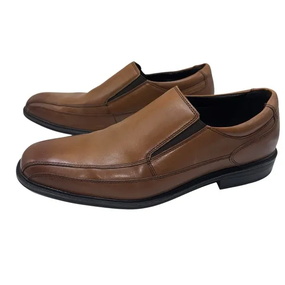 New Kenneth Cole New York Brown Leather Men's Slip-On Shoes Size 12
