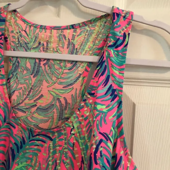 New Lilly Pulitzer tank top ruffle dress pink S