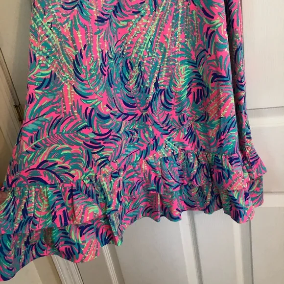 New Lilly Pulitzer tank top ruffle dress pink S