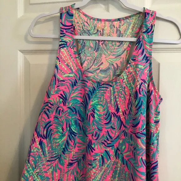 New Lilly Pulitzer tank top ruffle dress pink S