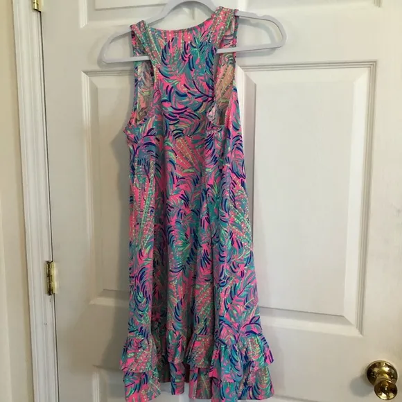 New Lilly Pulitzer tank top ruffle dress pink S
