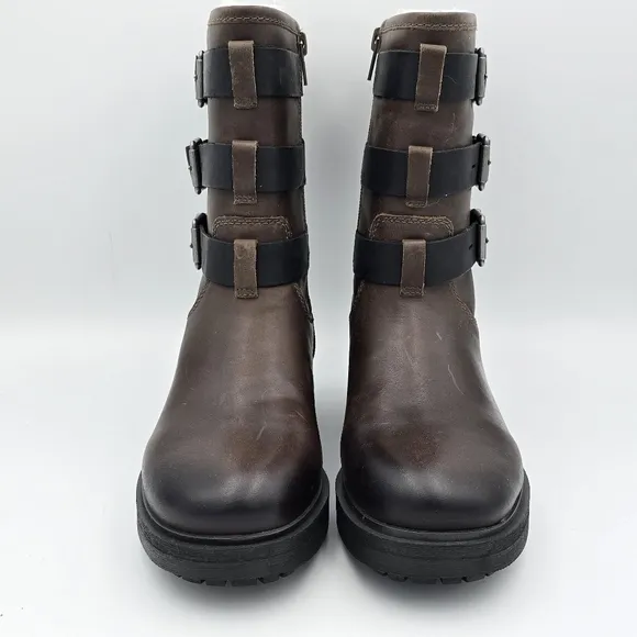 NEW Lucky Brand Cheviss Biker Boots, Dark Brown, Women's 5.5M