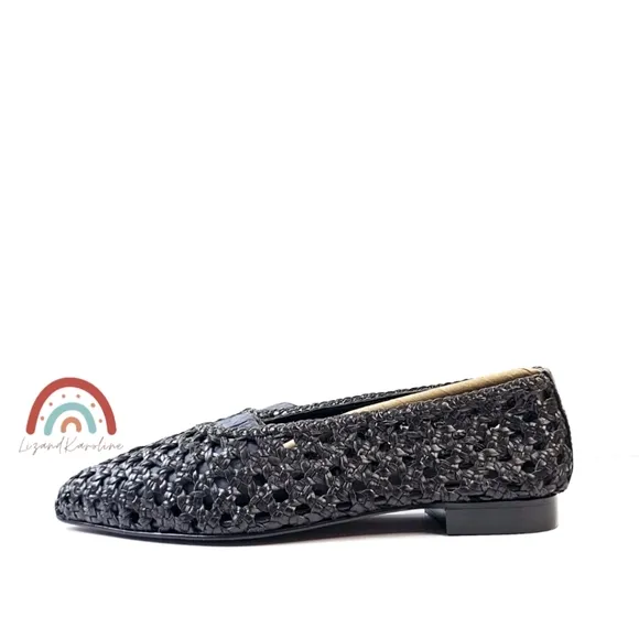 New! Madewell The Ruth Ballet Flat in Woven Leather Dark Carob