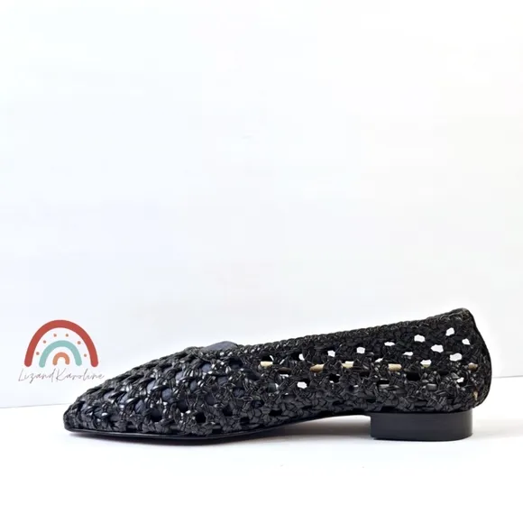 New! Madewell The Ruth Ballet Flat in Woven Leather Dark Carob