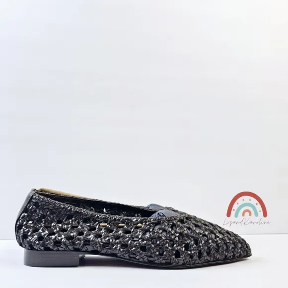 New! Madewell The Ruth Ballet Flat in Woven Leather Dark Carob