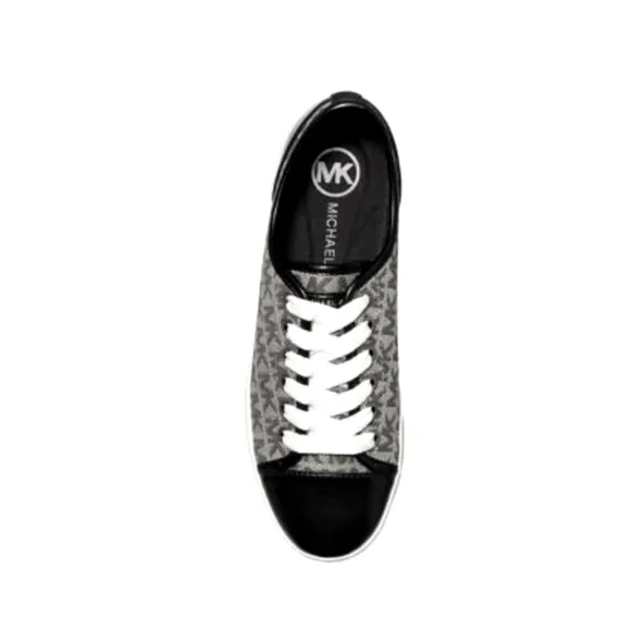 New Michael Kors Monogram Graphite Black Sneakers - 7