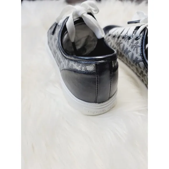 New Michael Kors Monogram Graphite Black Sneakers - 7