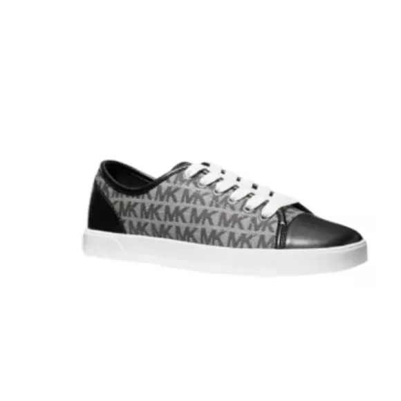 New Michael Kors Monogram Graphite Black Sneakers - 7