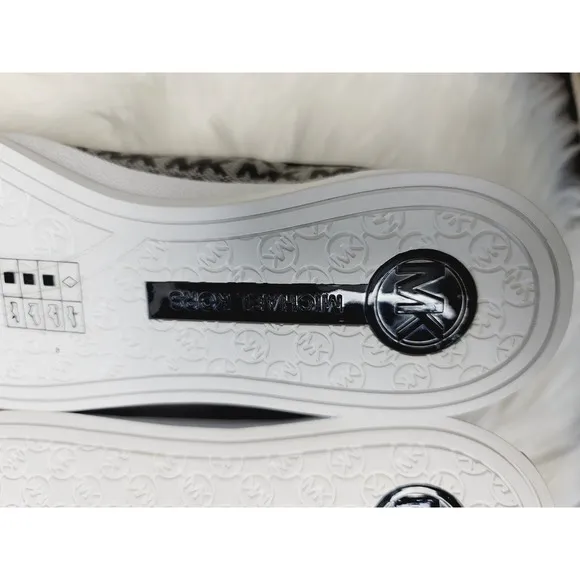 New Michael Kors Monogram Graphite Black Sneakers - 7
