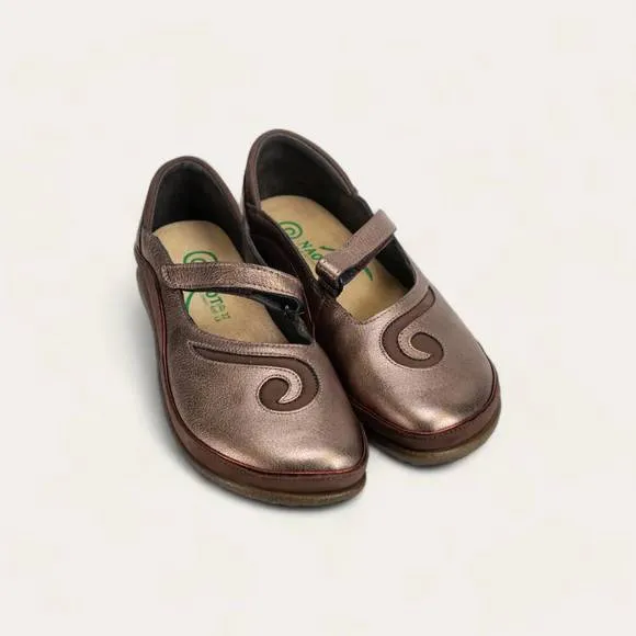 NEW NAOT women's matai mary jane shoes in radiant copper/coffee bean