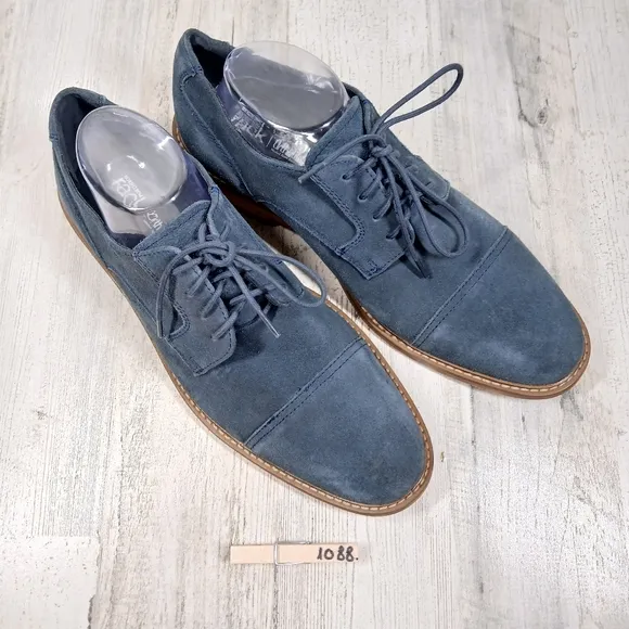 NEW Nordstrom Rack Kamdem Blue Suede Cap Toe Derby Shoes #1088