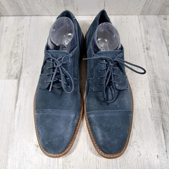 NEW Nordstrom Rack Kamdem Blue Suede Cap Toe Derby Shoes #1088