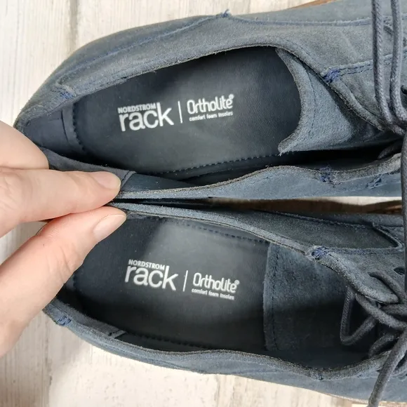 NEW Nordstrom Rack Kamdem Blue Suede Cap Toe Derby Shoes #1088