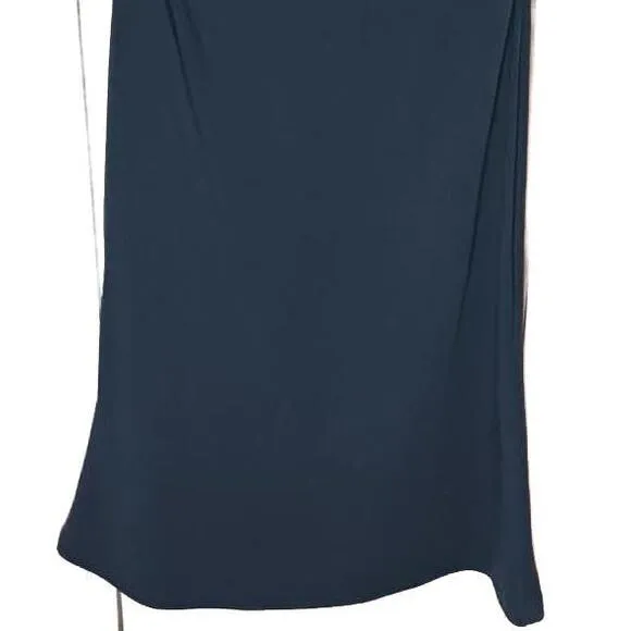 NEW OGL Thermal Boatneck Ruched Sides Brami Midi Dress in Ink Blue, Size M