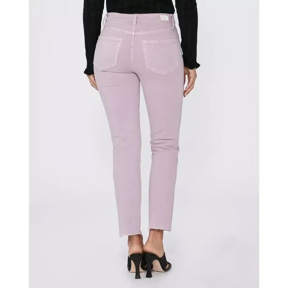 NEW PAIGE cindy with double button jean in vintage rosey pink
