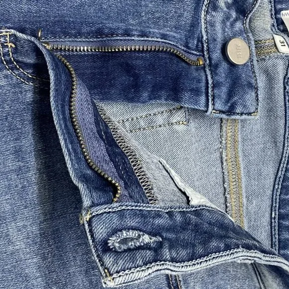 NEW PAIGE Womens Jean Tapestry Blue Size 31 Amber Mid Rise Straight Leg