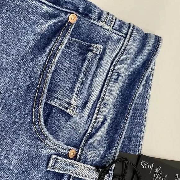 NEW PAIGE Womens Jean Tapestry Blue Size 31 Amber Mid Rise Straight Leg