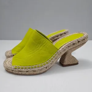 NEW Paloma Barcelo Leonor Sandal Slide Jute Heel Mint Leather EU 39 US 8.5