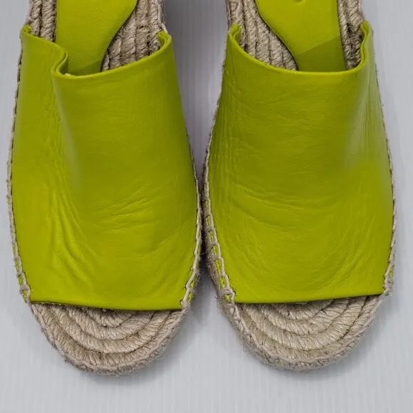 NEW Paloma Barcelo Leonor Sandal Slide Jute Heel Mint Leather EU 39 US 8.5