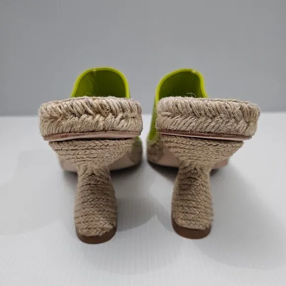 NEW Paloma Barcelo Leonor Sandal Slide Jute Heel Mint Leather EU 39 US 8.5