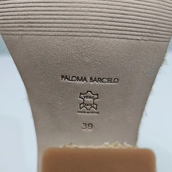 NEW Paloma Barcelo Leonor Sandal Slide Jute Heel Mint Leather EU 39 US 8.5