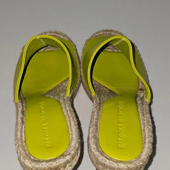 NEW Paloma Barcelo Leonor Sandal Slide Jute Heel Mint Leather EU 39 US 8.5
