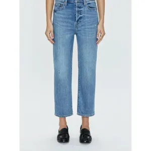 NEW PISTOLA cassie super high rise straight crop jeans in cambridge vintage