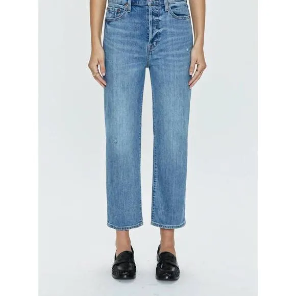 NEW PISTOLA cassie super high rise straight crop jeans in cambridge vintage