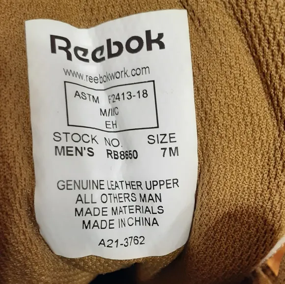 NEW Rapid response REEBOK safety toe shoes Men's size 7