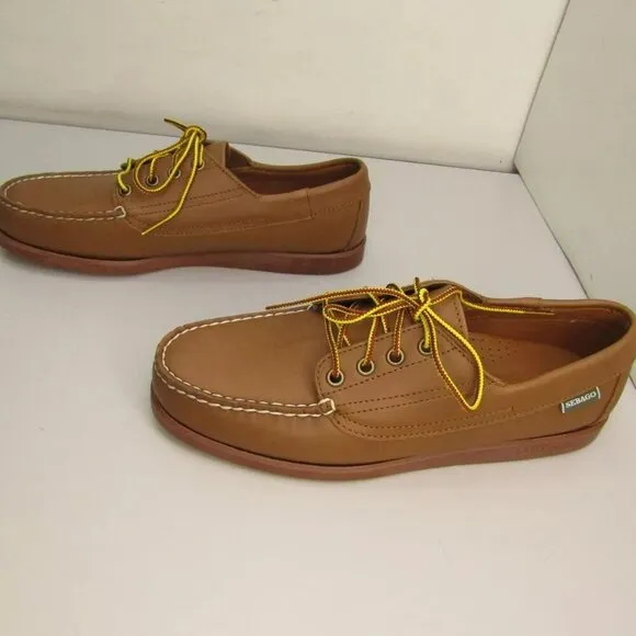 NEW SEBAGO Mens Askook Kilian Moccasins Casual Comfort Lace-Up  Brown Size 8.5R