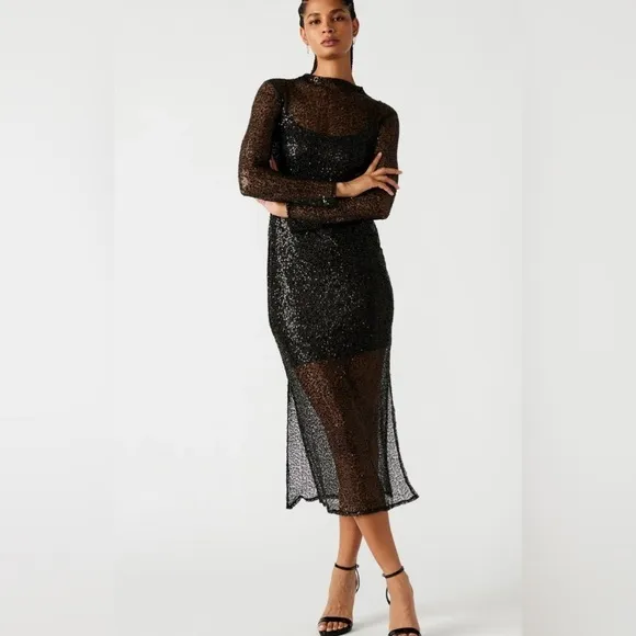 NEW STEVE MADDEN blakely dress in black SZ Small