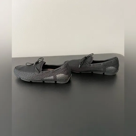 New Swims Mens Size 8 Black Braided Lace Slip On Loafers Shoes Swim Boat