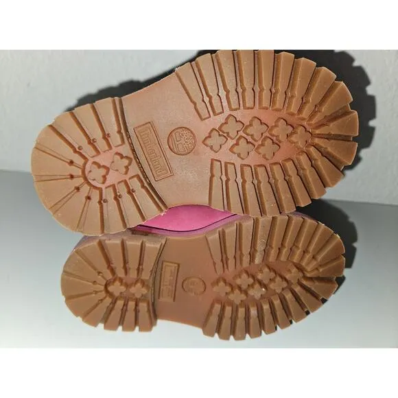 New! Timberland Toddler Size 4 Premium 6&quot; 50th Anniversary Pink Leather boots -