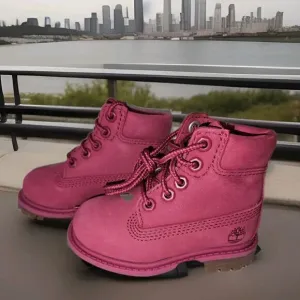 New! Timberland Toddler Size 4 Premium 6&quot; 50th Anniversary Pink Leather boots -