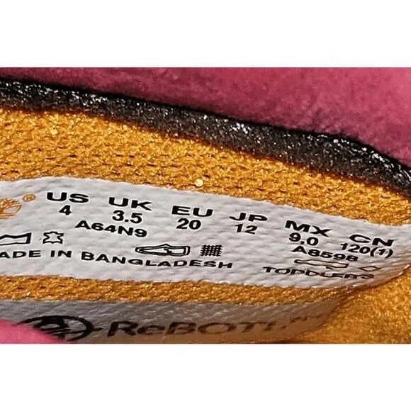 New! Timberland Toddler Size 4 Premium 6&quot; 50th Anniversary Pink Leather boots -