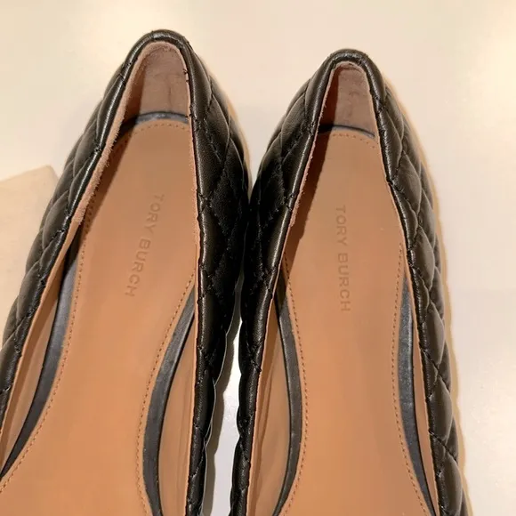 New Tory Burch Black Quilted Ballet Flats. Size 11. Dust bag included.