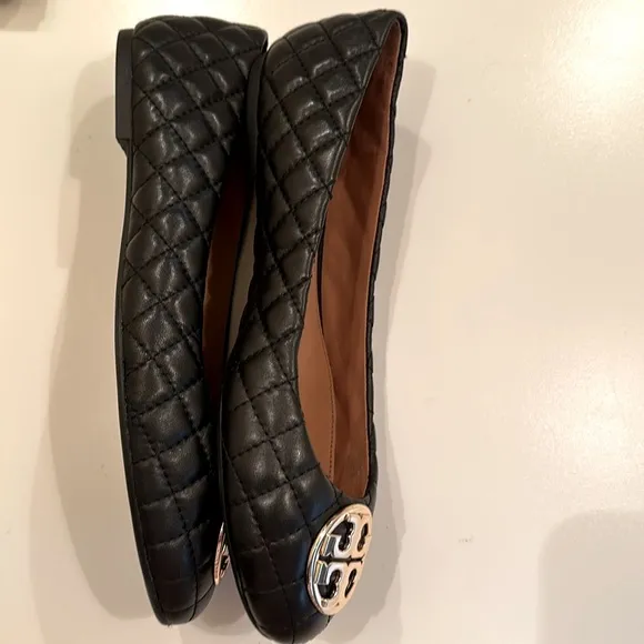New Tory Burch Black Quilted Ballet Flats. Size 11. Dust bag included.