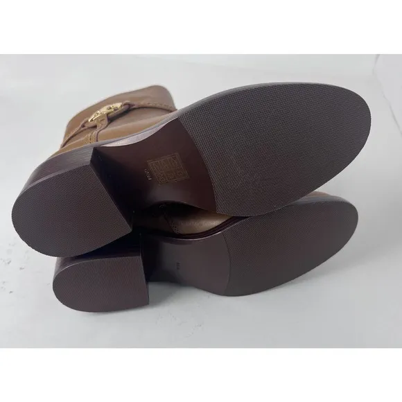 New TORY BURCH MILLER 45mm Leather Women's Ankle Boots Bootie Dark Tiramisu ~6.5