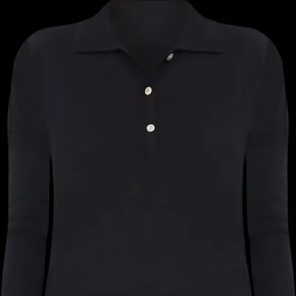 NEW Tuckernuck  Black Clayton Long Sleeve Knit Polo size XS/S
