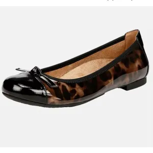 NEW! VIONIC AMORIE SKIMMERS BALLET FLATS BLACK PATENT LEATHER LEOPARD WOMENS 7.5