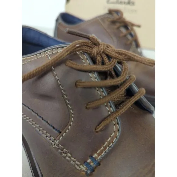 new w/box Clark's collection size 7.5 men's burchill derby leather beeswax 76928