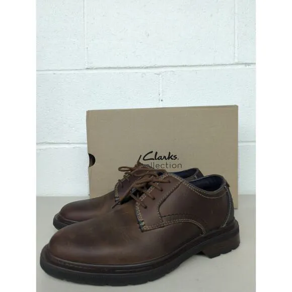 new w/box Clark's collection size 7.5 men's burchill derby leather beeswax 76928