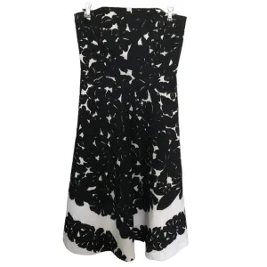 NEW White House Black Market Strapless dress midi fit and flare abstract pattern